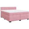 Image de vidaXL Lit boxspring avec matelas rose 180x200 cm velours