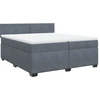 Image de vidaXL Lit boxspring avec matelas gris foncé 200x200 cm velours