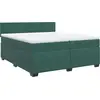 Image de vidaXL Lit boxspring avec matelas vert foncé 200x200 cm velours