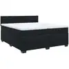 Image de vidaXL Lit boxspring avec matelas noir 200x200 cm velours