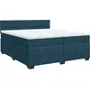Image de vidaXL Lit boxspring avec matelas bleu 200x200 cm velours