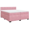 Image de vidaXL Lit boxspring avec matelas rose 200x200 cm velours