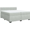 Image de vidaXL Lit boxspring avec matelas gris clair 200x200 cm velours