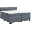 Image de vidaXL Lit boxspring avec matelas gris foncé 200x200 cm velours