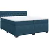 Image de vidaXL Lit boxspring avec matelas bleu 200x200 cm velours