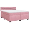 Image de vidaXL Lit boxspring avec matelas rose 200x200 cm velours