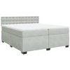 Image de vidaXL Lit boxspring avec matelas gris clair 200x200 cm velours
