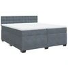 Image de vidaXL Lit boxspring avec matelas gris foncé 200x200 cm velours