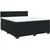 Image de vidaXL Lit boxspring avec matelas noir 200x200 cm velours