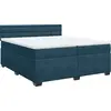 Image de vidaXL Lit boxspring avec matelas bleu 200x200 cm velours