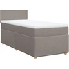 Image de vidaXL Lit Boxspring avec matelas Taupe 80x200 cm Tissu