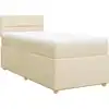 Image de vidaXL Lit boxspring avec matelas Crème 80x200 cm Tissu