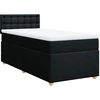 Image de vidaXL Lit boxspring avec matelas noir 80x200 cm tissu