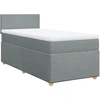 Image de vidaXL Lit boxspring avec matelas gris clair 90x190 cm Tissu