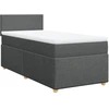 Image de vidaXL Lit boxspring avec matelas gris foncé 90x190 cm Tissu
