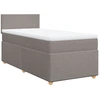 Image de vidaXL Lit boxspring avec matelas Taupe 90x190 cm Tissu