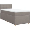 Image de vidaXL Lit boxspring avec matelas Taupe 90x190 cm Tissu