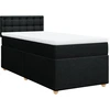 Image de vidaXL Lit boxspring avec matelas noir 90x190 cm Tissu