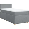Image de vidaXL Lit boxspring avec matelas gris clair 90x200 cm Tissu