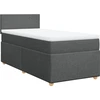 Image de vidaXL Lit boxspring avec matelas gris foncé 90x200 cm Tissu