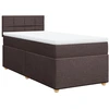 Image de vidaXL Lit boxspring avec matelas brun fonc © 90x200 cm Tissu