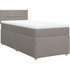 Image de vidaXL Lit boxspring avec matelas Taupe 90x200 cm Tissu