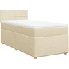Image de vidaXL Lit boxspring avec matelas Crème 90x200 cm Tissu