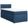 Image de vidaXL Lit boxspring avec matelas bleu 90x200 cm Tissu