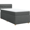 Image de vidaXL Lit boxspring avec matelas gris foncé 90x200 cm Tissu