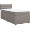 Image de vidaXL Lit boxspring avec matelas Taupe 90x200 cm Tissu