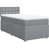 Image de vidaXL Lit boxspring avec matelas gris clair 90x200 cm Tissu