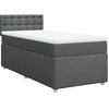 Image de vidaXL Lit boxspring avec matelas gris foncé 90x200 cm Tissu