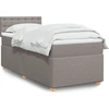 Image de vidaXL Lit boxspring avec matelas Taupe 90x200 cm Tissu