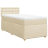 Image de vidaXL Lit boxspring avec matelas Crème 90x200 cm Tissu