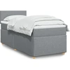 Image de vidaXL Lit boxspring avec matelas gris clair 100x200 cm Tissu