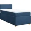 Image de vidaXL Lit boxspring avec matelas bleu 100x200 cm Tissu