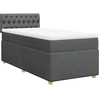 Image de vidaXL Lit boxspring avec matelas gris foncé 100x200 cm Tissu