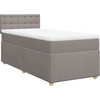 Image de vidaXL Lit boxspring avec matelas Taupe 100x200 cm Tissu