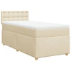 Image de vidaXL Lit boxspring avec matelas Crème 100x200 cm Tissu