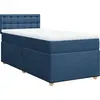 Image de vidaXL Lit boxspring avec matelas bleu 100x200 cm Tissu