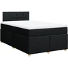 Image de vidaXL Lit boxspring avec matelas noir 120x190 cm Tissu