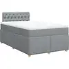 Image de vidaXL Lit boxspring avec matelas gris clair 120x190 cm Tissu