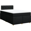 Image de vidaXL Lit boxspring avec matelas noir 120x190 cm Tissu