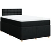 Image de vidaXL Lit boxspring avec matelas noir 120x190 cm Tissu