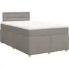 Image de vidaXL Lit Boxspring avec matelas Taupe 120x190 cm Tissu