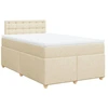 Image de vidaXL Lit boxspring avec matelas Crème 120x190 cm Tissu