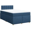 Image de vidaXL Lit boxspring avec matelas bleu 120x190 cm Tissu