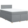 Image de vidaXL Lit boxspring avec matelas gris clair 120x200 cm Tissu