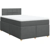 Image de vidaXL Lit boxspring avec matelas gris foncé 120x200 cm Tissu