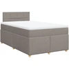 Image de vidaXL Lit Boxspring avec matelas Taupe 120x200 cm Tissu